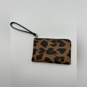 Cheetah print coach wristlet
